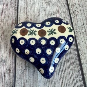 Boleslawiec Polish Pottery Heart Trinket Box
